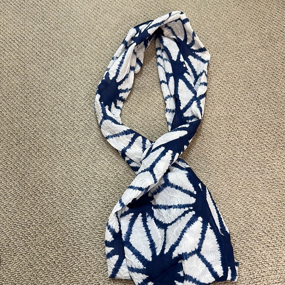 Eileen Fisher indigo shibori scarf